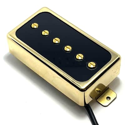Dragonfire H90 Bridge Pickup ~ Humbucker Sized P90 Performance Pickup, Gold Ring with Black Inlay image 2