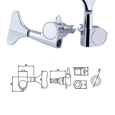 Guitar Sealed Tuners Tuning Pegs Machine Heads 4 In Line for Right Hand 4 String Bass Guitar Chrome. image 3