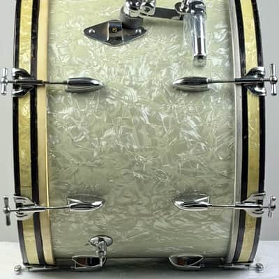 Gretsch 20/13/16/6.5x14" 1951 Round Badge 3-Ply Drum Set - White Marine Pearl image 11
