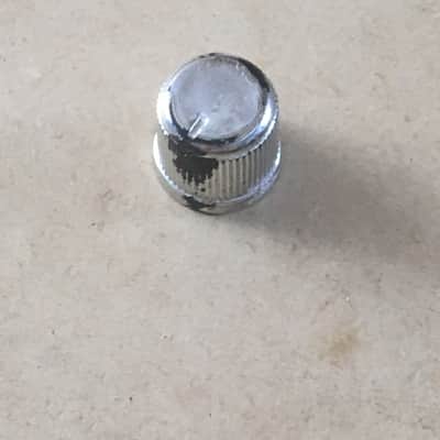 1 Single Vintage Push On Tele Strat Amp Knob Chrome Natural Heavy Relic Plastic image 3