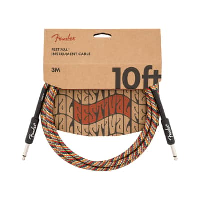 Fender Festival Instrument Cable, Straight/Straight, 10', Pure Hemp, Rainbow image 3
