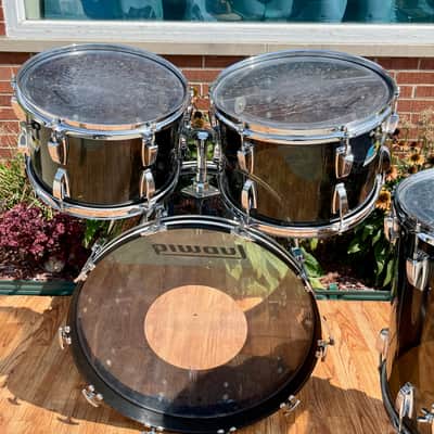 1970s Ludwig Smoke Black Vistalite Big Beat Drum Set 22/12/13/16 image 12