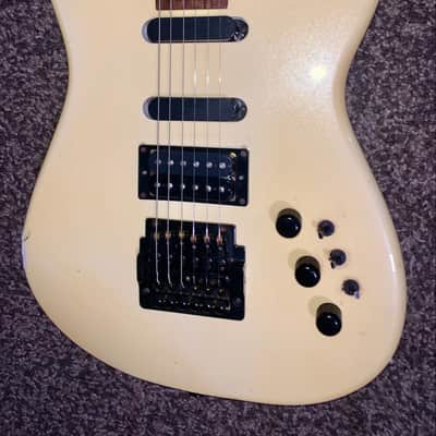 1987 Charvel Model 4 HSS with Rosewood  Fretboard  Pearl White electric guitar made in japan kahler tremolo image 4