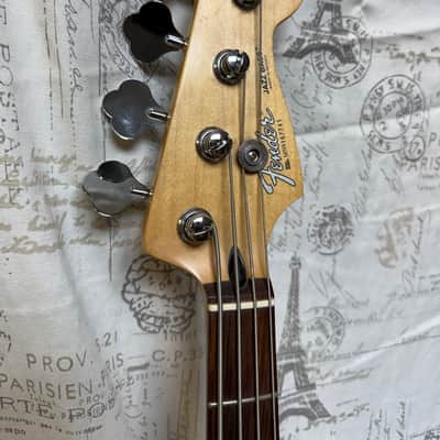 1999 Fender Standard Series Jazz Bass Black Real Rosewood Fingerboard Hard Shell Case image 2