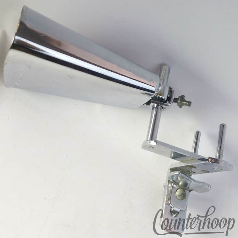 *Cowbell 4 5/8"+ Clamp-On Bass Drum Hoop Mount Bracket w/ Wood Block Rods Chrome image 1