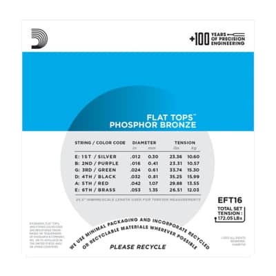 D'Addario A-Guit.Strings EFT16 12-53 Phosphor Bronze Flat Tops - Acustic Guitar Strings image 3