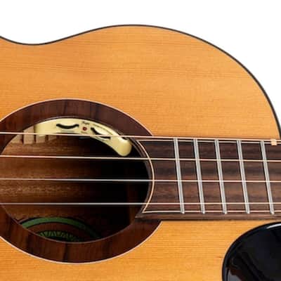 Flight Lily EQ-A Princess Series Solid Cedar Top Mahogany Neck Steel 4-String Acoustic Baritone Ukulele w/Padded Gig Bag & Pickup image 8