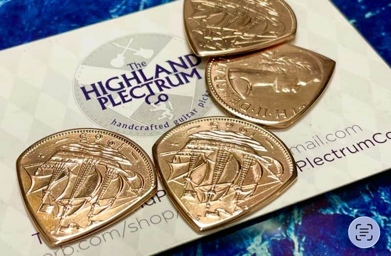 **Special Offer 20% Discount** Two (2) Queen Elizabeth 1967 Half Penny Coin Guitar Picks. image 1
