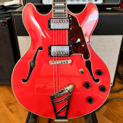 D'Angelico Premier DC Semi-Hollow Double Cutaway , 2019 - 2020 - Fiesta Red image 10