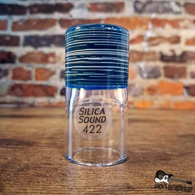 Silica Sound 422 M/L Medium Wall Shorty Guitar Slide with Tapered Interior - Blue/Green