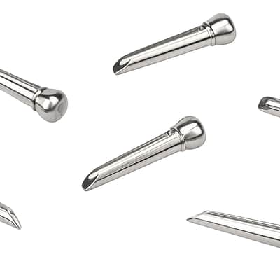 D'Addario PWPS13 Titanium Pack of 6 Acoustic Guitar Bridge Pins Set image 1