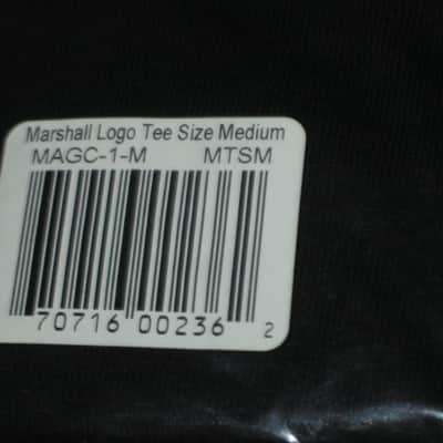 new in package genuine Marshall Amplification Marshall Logo Tee, Size Medium, Black, Short Sleeve, 100% Preshrunk Cotton (MAGC-1-M) (MTSM), Graphic is in White image 9
