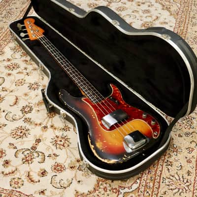 Fender 1963 Precision Bass, Sunburst with Non-Original Hard Case image 8