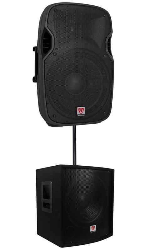 Rockville SPGN158 15" Passive 8-Ohm 1600W DJ PA Speaker+Passive Sub+Pole Mount image 1