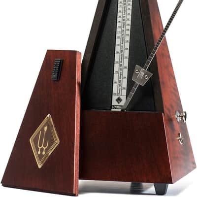 Wittner 811M 800/810 Series Maelzel Metronome Solid Wood Casing Mahogany Brown Matte with Bell image 2