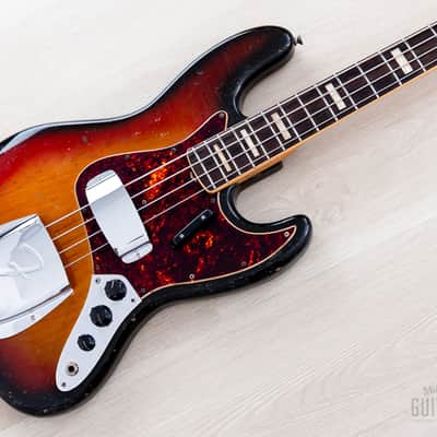 1973 Fender Jazz Bass Sunburst Vintage Electric Bass Guitar, Alder Body w/ Case image 1