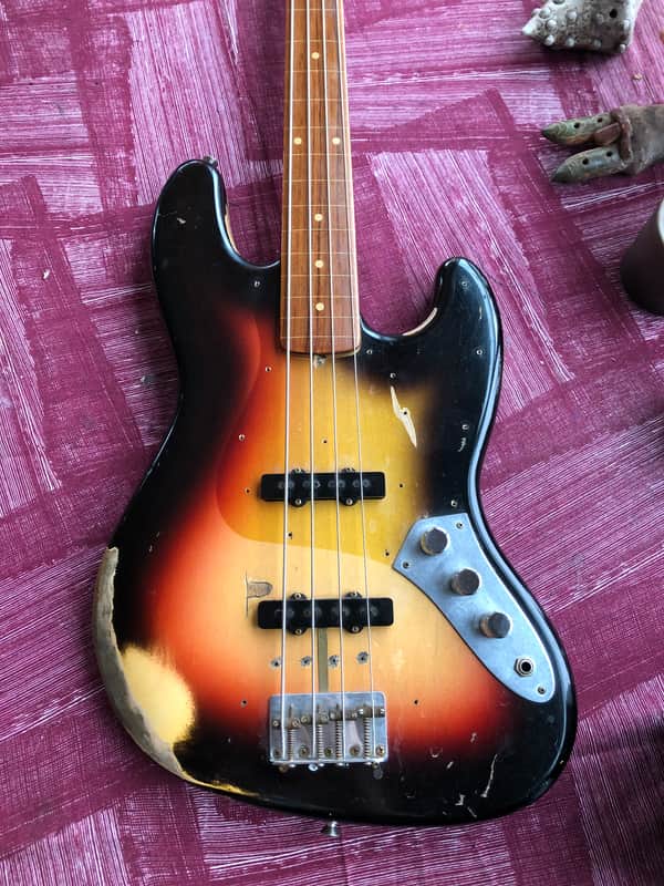 Rare Tinted Fender Custom Shop Jaco Pastorius Tribute Jazz Bass Relic 1999 - 2019 - 3-Color Sunburst image 1