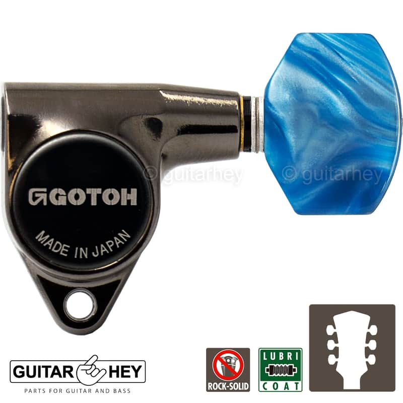 NEW Gotoh SG301-P9 Tuning Keys L3+R3 Small BLUE Buttons Set 3x3 - COSMO BLACK
