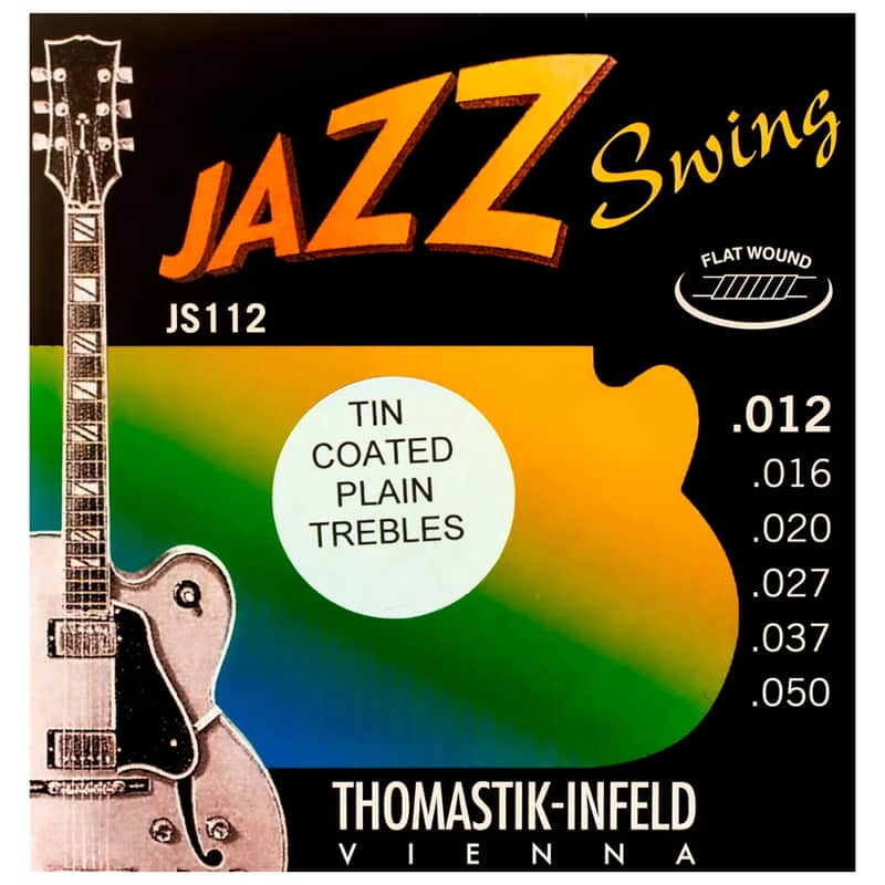 Thomastik-Infeld JS112T Jazz Swing Flatwound Jazz Guitar Strings Medium Light Tin-Plated Trebles (.012-.050) image 1