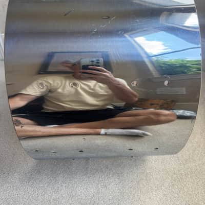 Slingerland Vintage 22” x 14” Chrome Bass Drum Shell 60s - Chrome over wood image 10