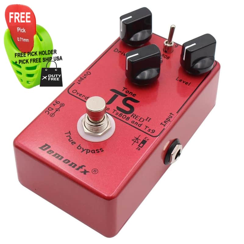 DemonFx Ts Red II Overdrive Pro Pedal,TS808/TS9 Mode, FREE PICK + HOLDER+ FREE SHIP USA image 1