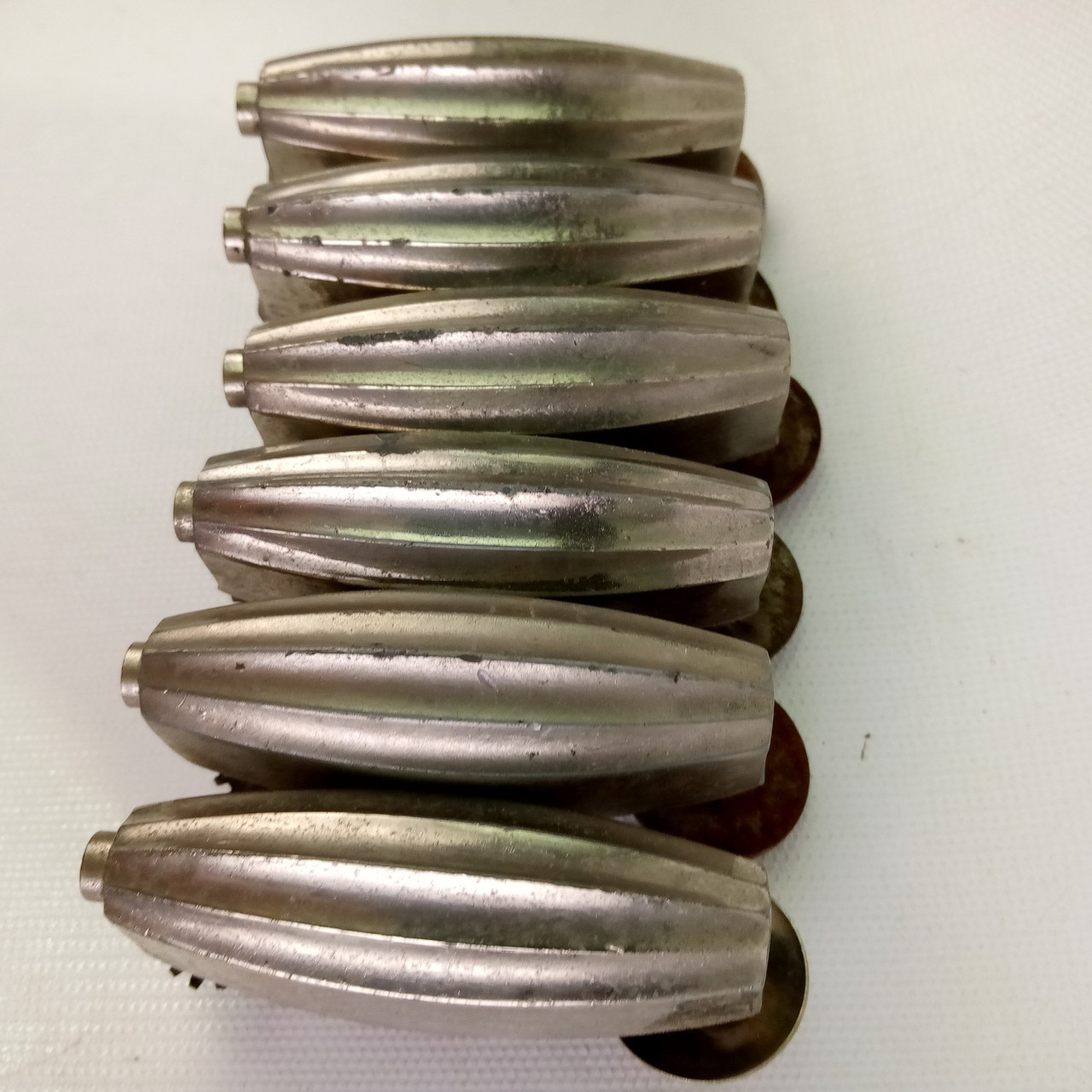 Slingerland Cigar/Streamline 6x Tom Drum Lugs Radio King Nickel Vintage 40s USA — main photograph