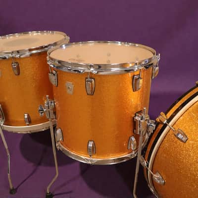 Ludwig USA 4pc Drum Kit Set 6 Ply Maple 12/14/16/22" Gold Sparkle image 7