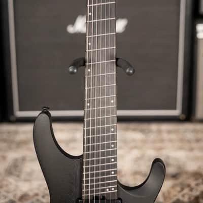 Ibanez QX527B 7-String Headless Electric Guitar - Weathered Black with Gig Bag image 4
