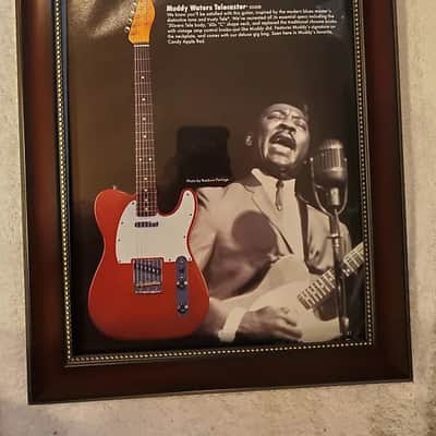 1990's Fender Guitars Color Promotional Ad Framed Muddy Waters & Muddy Waters Telecaster Original