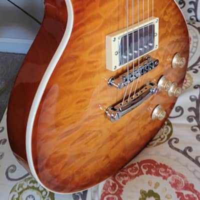 Leo Jaymz ‘Black Tea’ Deluxe LP Electric Guitar w/Gigbag image 5