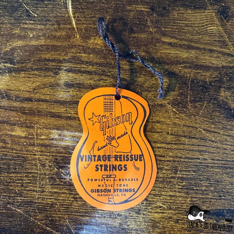 Gibson Custom Shop Vintage Reissue Strings Hang Tag (2020s - Orange) image 1