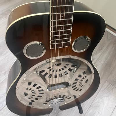 Vintage Regal Round Neck Resonator Acoustic Guitar Sunburst image 2