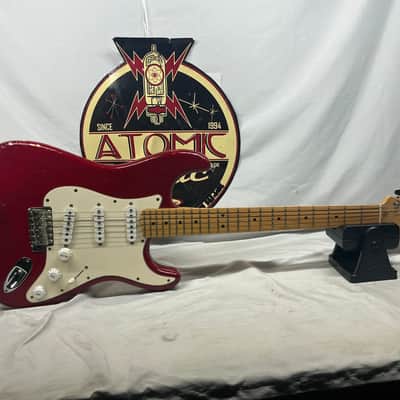 Fender Highway One Stratocaster Guitar 2002 - Crimson Red Transparent / Maple neck image 1