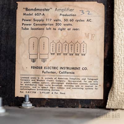1963 Fender Bandmaster Vintage Pre-CBS Tube Amp Blonde w/ 2x12 Cab, Oxford 12L6 image 13