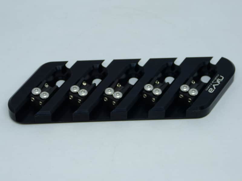 Bass bridge 5 strings for fanned scale multiscale Dingwall Retrofit by Nova Guitar Parts image 1