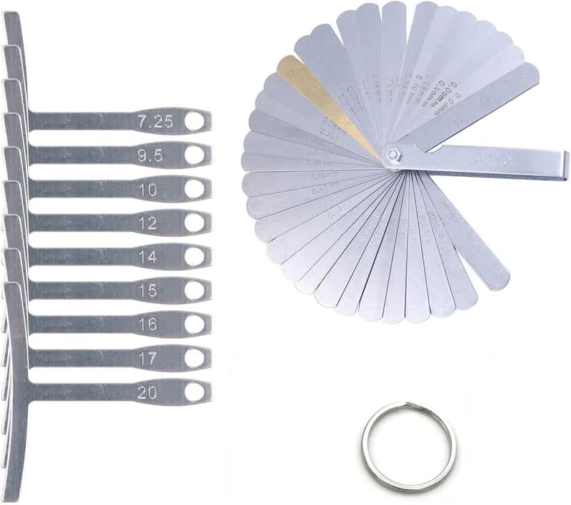 9PCS Guitar Bass Understring Radius Gauge Luthier Tools， Imperial Gap Measuring Rulers Tool Dual Marked Metric image 1
