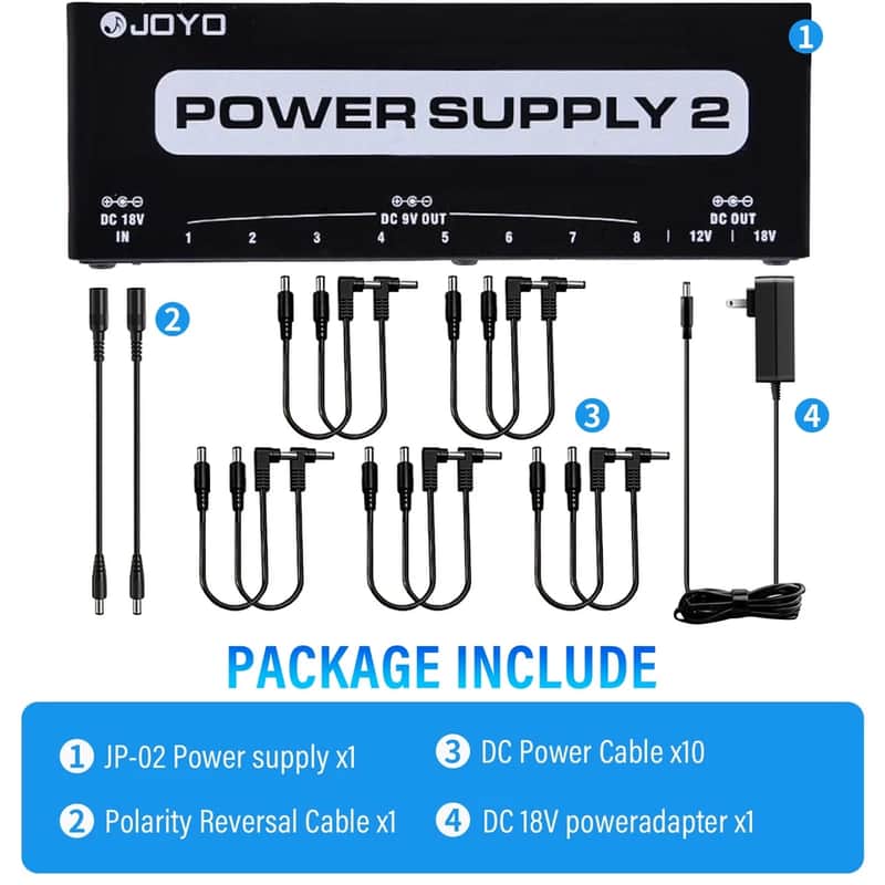 New JOYO Guitar Pedal Power Supply DC 18V Pedal Power Adapter 10 Ports 9V 12V 18V image 1