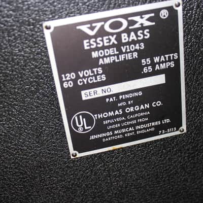 Vox Essex V1043 Essex Bass 50-Watt 2x12" Bass Combo Amp image 4