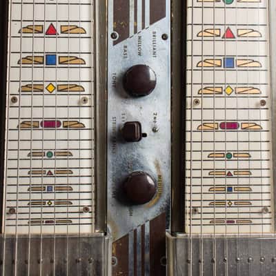 National  Grand Console Model 1050 Double Eight Lap Steel Electric Guitar (1949), ser. #V15591, original brown hard shell case. image 5
