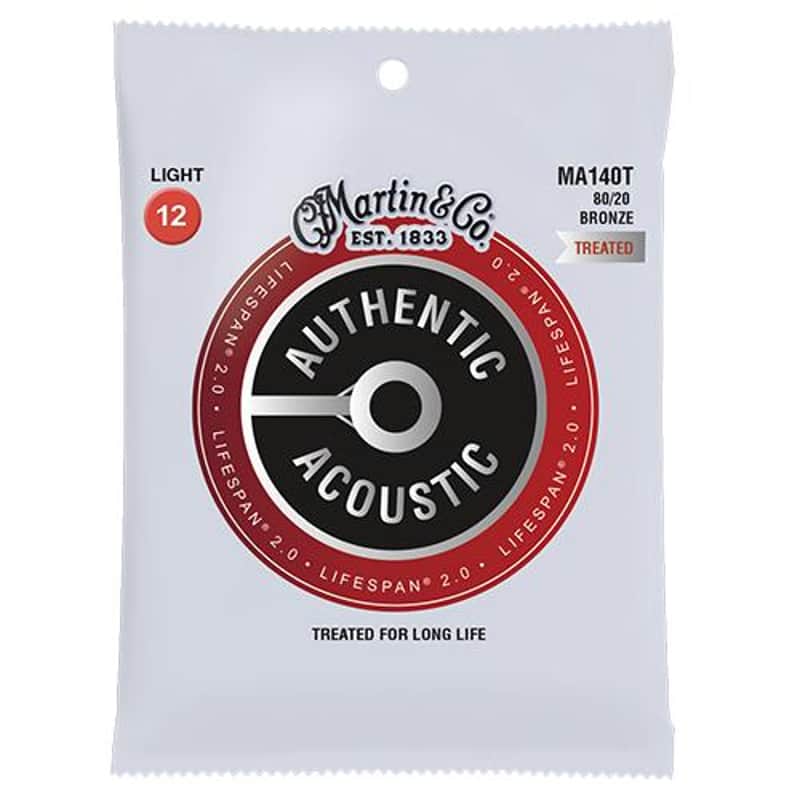 Martin MA540T Authentic Treated Light 92/8 Phosphor Bronze Acoustic Guitar Strings image 1
