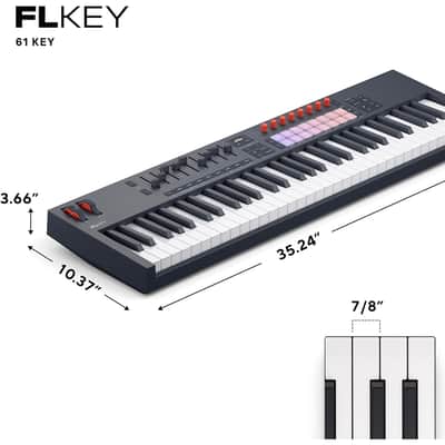 Novation FLkey 2 61 — 61-Key MIDI Controller Keyboard for FL Studio. Make Beats with Semi-Weighted Keys, USB, Pitch & Mod Wheels, 16 Drum Pads, and Arpeggiator — Inc. 6 Months of FL Studio image 3