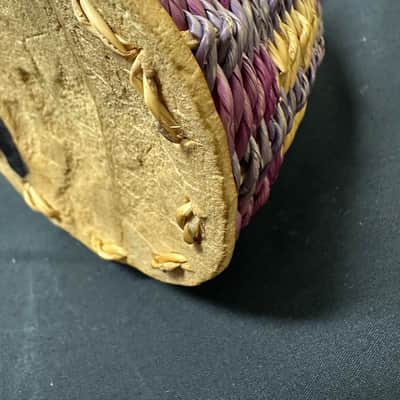 Authentic Caxixi, 5.5" x 3.75"", Colorful Rattan Woven, Dried Gourd Bottom - EXCELLENT image 8