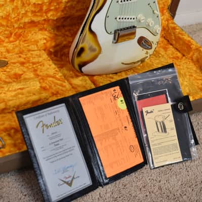 2018 Fender Custom Shop 1963 Stratocaster - Heavy Relic Olympic White over Sunburst image 23