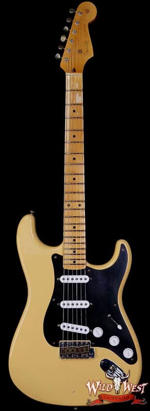 Fender Custom Shop Limited Edition 70th Anniversary 1954 Hardtail Stratocaster Journeyman Relic Nocaster Blonde with Black Pickguard 7.20 LBS image 1