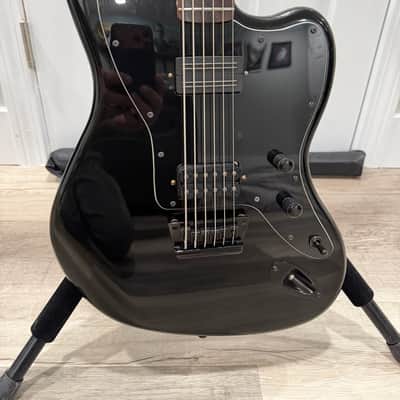 Squier Vintage Modified Baritone Jazzmaster with Rosewood Fretboard 2016 - 2017 - Transparent Black image 3
