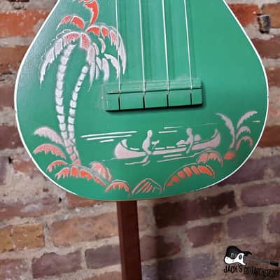 Harmony "Island Stencil" American Made RARE Soprano Ukelele (1950s, Green) image 5