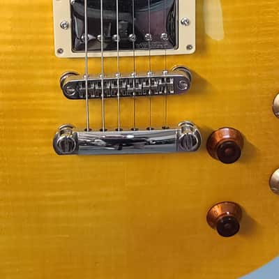 Vintage V100 Icon Peter Green Greenie Les Paul style LP - Lemon Drop image 5