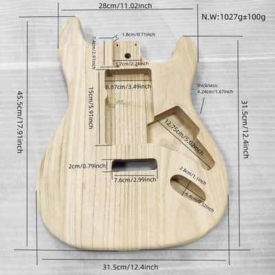 Unfinished Poplar Wood Stratocaster Strat Style Body image 4