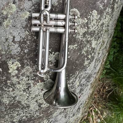 Antique York Professional Cornet #108179 Silver Plate c.1935 — Patent Pistons, Gold Wash Bell, Player Condition image 7