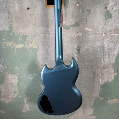 Vintage VS6V-GHB Reissue Series Double Cut with Vibrola Tailpiece - Gun Hill Blue image 10